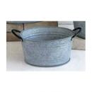 ブリキ バケツ オーバルポットS アンティークレトロ 取っ手 ガーデニング お花 ディスプレイ