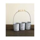 ガーデニング ブリキポット 3個セット フレンチアンティーク 小物雑貨観葉植物ハーブ おしゃれ