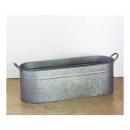 ガーデニングポットL 植木鉢 ディスプレイ ブリキおしゃれ 小物雑貨入れツール オーバル ガレージ