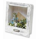 ウッドフレーム シャビー ホワイト ブリキトレー付 ガーデニング アレンジメント 壁掛け インテリア