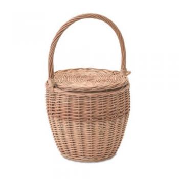ウイッカーバスケット かご バッグ ナチュラル 柳 ブラウン ピクニック 幅27.5