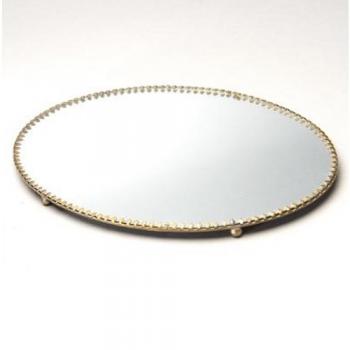 ミラートレイ(シルバー) L 2個セット アンティーク調 アイアン 鏡