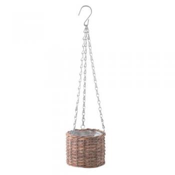 ハンギングバスケット ポット S かご バッグ プランターカバー 柳 ビニール 高さ56