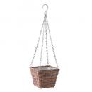 ハンギングバスケット スクエア L かご バッグ プランターカバー 柳 ビニール 高さ59