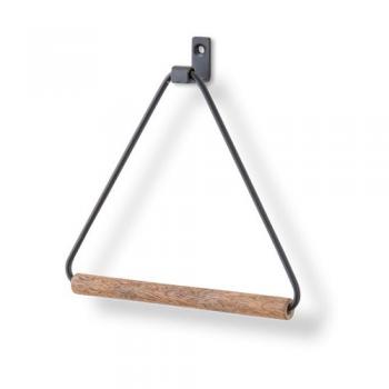 タオルハンガー アイアン ブラック 木製 サニタリー 洗面所 シンプル DIY 幅19