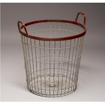 バスケット(レッド) アイアン 収納ケース シンプル かわいい おしゃれ かご 幅48