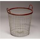 バスケット(レッド) アイアン 収納ケース シンプル かわいい おしゃれ かご 幅48