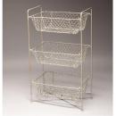 3段バスケット アイアン 収納ケース ワイヤー シンプル ホワイト おしゃれ かご 高さ75