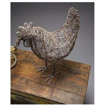 にわとり アンティーク調 オーナメント オブジェ ワイヤー おしゃれ ディスプレイ 幅22
