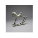 ロッキングホース アンティーク調 オーナメント オブジェ アルミニウム 馬 ディスプレイ 幅18