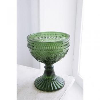 フラワーベース グリーン ガラス アンティーク 花瓶 通販