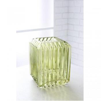 フラワーベース グリーン ガラス アンティーク 花瓶 通販