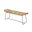 ベンチ ラタン 2人掛け アイアン リビング アジアンテイスト ナチュラル 幅121