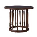 ラウンドテーブル ダークブラウン 木製 おしゃれ ヨーロピアン調 高級感 天然木 高さ70