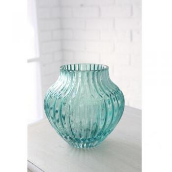 フラワーベース ブルー ガラス アンティーク 花瓶 通販