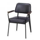 アームチェア ブラック レザー おしゃれ スチール かっこいい 椅子 高さ81