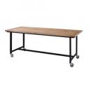 ダイニングテーブル ライトブラウン シンプル 木製 アイアン ナチュラル 天然木 幅180