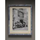 フォトフレーム A4サイズ アンティーク調 木製 ブルー おしゃれ 写真 壁掛け 高さ31.5