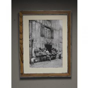 フォトフレーム A4サイズ アンティーク調 木製 ブルー おしゃれ 写真 壁掛け 高さ33