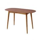 トムテ2WAYテーブル 木製 ラバーウッド ナチュラル 天然木 ブラウン 高さ40~60