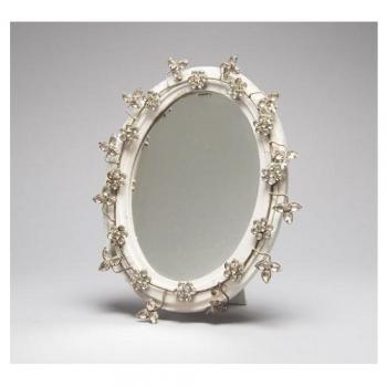 スタンドミラー ホワイト アンティーク調 おしゃれ ワイヤー 上品 鏡 ヨーロピアン調 高さ26