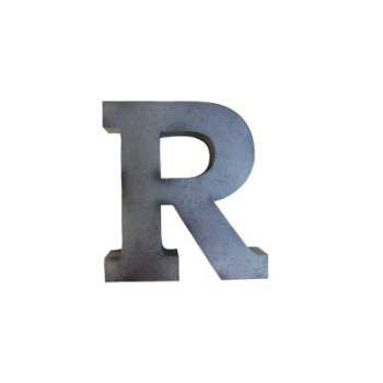 ブリキアルファベットオブジェR インテリア イニシャル ディスプレイ エンブレム プレート