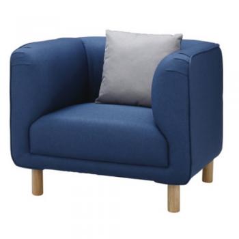 イサック1人掛け ソファ ネイビー 木製 カジュアル ポリエステル 幅90