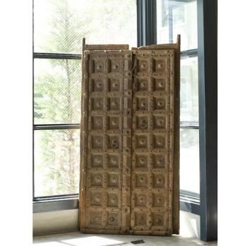 ドア 木製 ミディアムブラウン アンティーク調 シャビー 窓 おしゃれ 飾り 高さ178