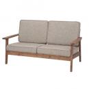 ルーアン 2人掛 ソファ ファブリック ミディアムブラウン 木製 ナチュラル 天然木 幅141