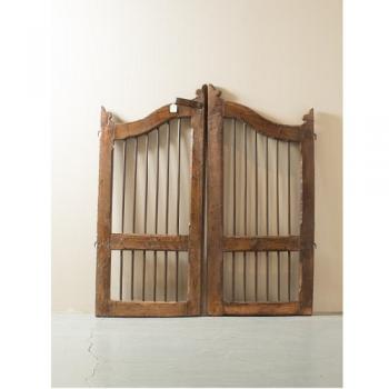 ゲート 木製 ミディアムブラウン アンティーク調 シャビー 扉 おしゃれ 飾り 高さ105