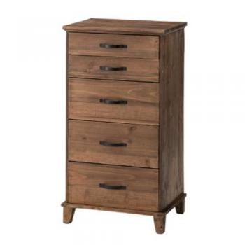 チェスト 5D 木製 ミディアムブラウン おしゃれ 天然木 収納 ナチュラル 高さ71