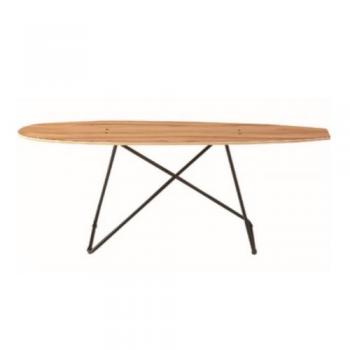 スケートボート テーブル 木製 ナチュラル おしゃれ 天然木 スチール 机 幅117