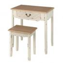 ブロッサム デスク&スツール ホワイト ライトブラウン 上品 おしゃれ 幅70