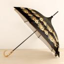 99%紫外線UVカット!日傘(ブーケ柄・花柄)晴雨兼用 アロマシール付 パゴダ傘 黒