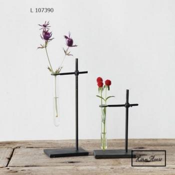 フラワーベース スチール ガラス 一輪挿し 花瓶 通販