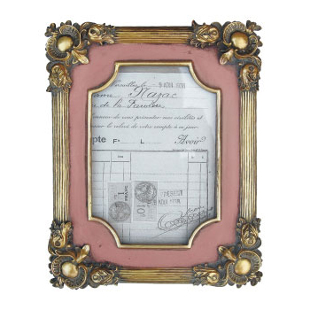 ルリエフォトフレームB-Lサイズ ピンク ゴールド アンティーク スクエア 可愛いおしゃれ