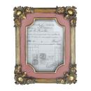 ルリエフォトフレームB-Lサイズ ピンク ゴールド アンティーク スクエア 可愛いおしゃれ
