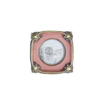 ルリエフォトフレームA-Sサイズ ピンク ゴールド アンティーク ラウンド 丸 可愛いおしゃれ