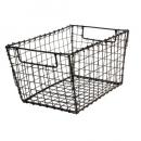 ワイヤーバスケット アイアン ヴィンテージ調 シンプル 収納 かご ブラック 幅25