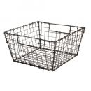 ワイヤーバスケット アイアン ヴィンテージ調 シンプル 収納 かご ブラック 幅21