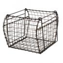 ワイヤーバスケット アイアン ヴィンテージ調 シンプル 収納 かご ブラック 幅21