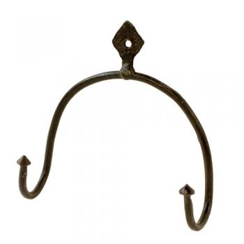 ダブルフック 2個セット アイアン アンティーク調 シンプル ハンドメイド ブラック 長さ10