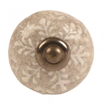 セラミックノブ 3個セット 陶器 アンティーク調 綺麗 フラワー アイボリー DIY 直径4