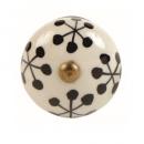 セラミックノブ 3個セット 陶器 アンティーク調 綺麗 フラワー ホワイト DIY 直径4