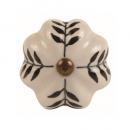 セラミックノブ 3個セット 陶器 アンティーク調 綺麗 フラワー ホワイト DIY 直径4