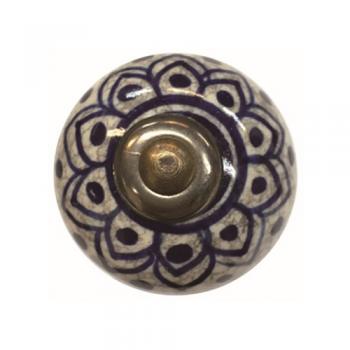 セラミックノブ 3個セット 陶器 アンティーク調 綺麗 フラワー ブラック DIY 直径4