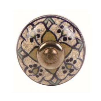 セラミックノブ 3個セット 陶器 アンティーク調 綺麗 フラワー アイボリー DIY 直径4