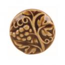 セラミックノブ 3個セット 陶器 アンティーク調 綺麗 フラワー ミディアムブラウン DIY 直径4