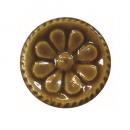 セラミックノブ 3個セット 陶器 アンティーク調 綺麗 フラワー ミディアムブラウン DIY 直径4