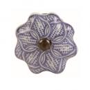 セラミックノブ 3個セット 陶器 アンティーク調 綺麗 フラワー ブルー DIY 直径4.5